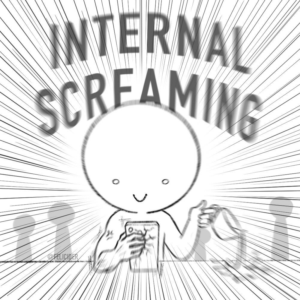Мем: человечек улыбается, а внутри кричит — Internal screaming.
